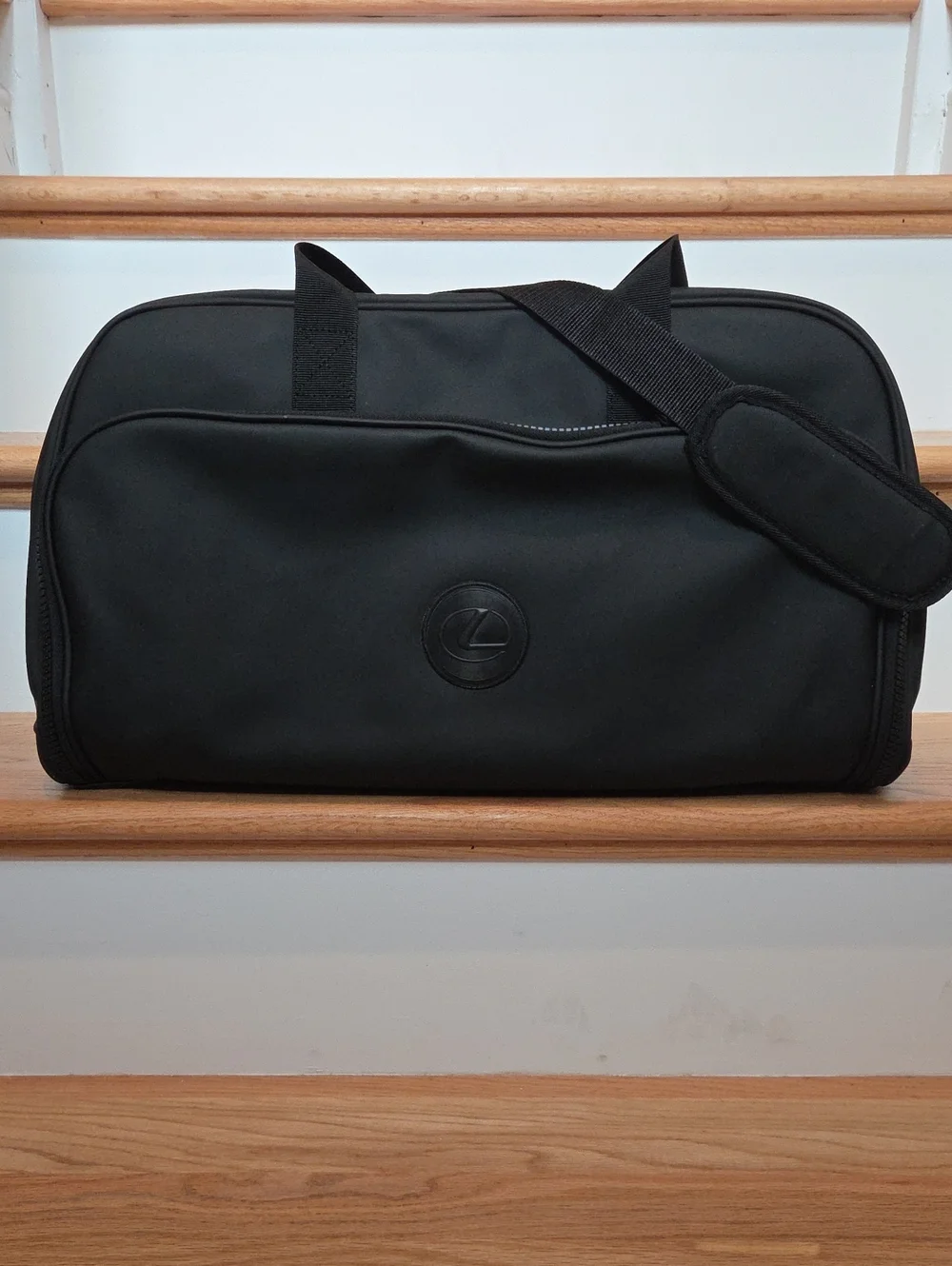 LEXUS Black Travel Duffle Bag with Shoulder Strap